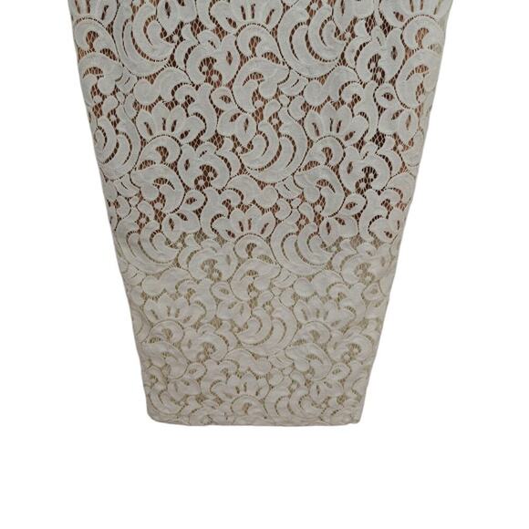 Misha Collection Rosie Lace Overlay Sheath Dress Size Small Ivory & Nude Stretch - Picture 5 of 14